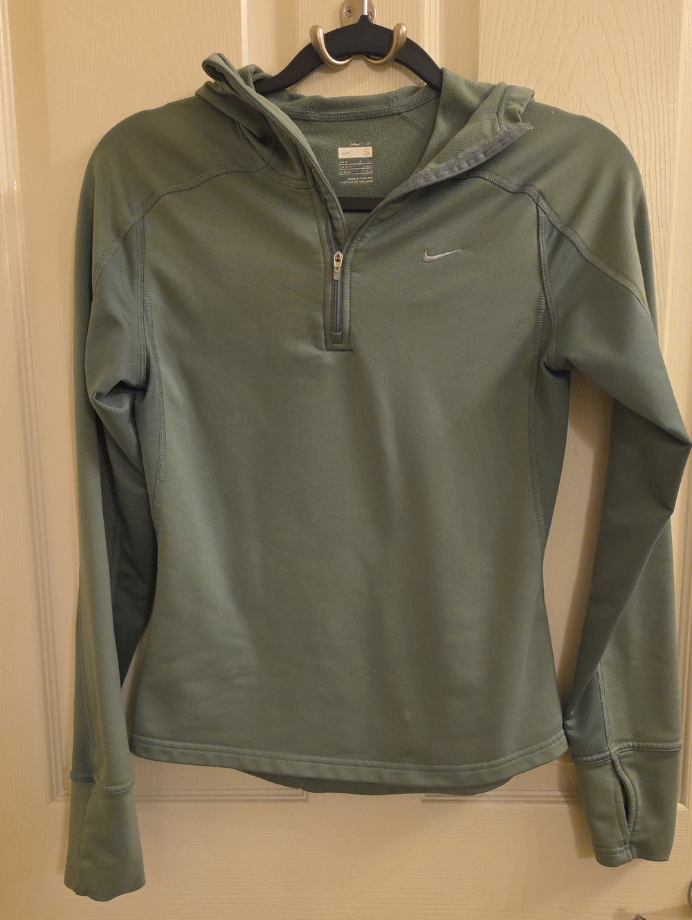 Nike Olive Green Quarter-Zip Hoodie